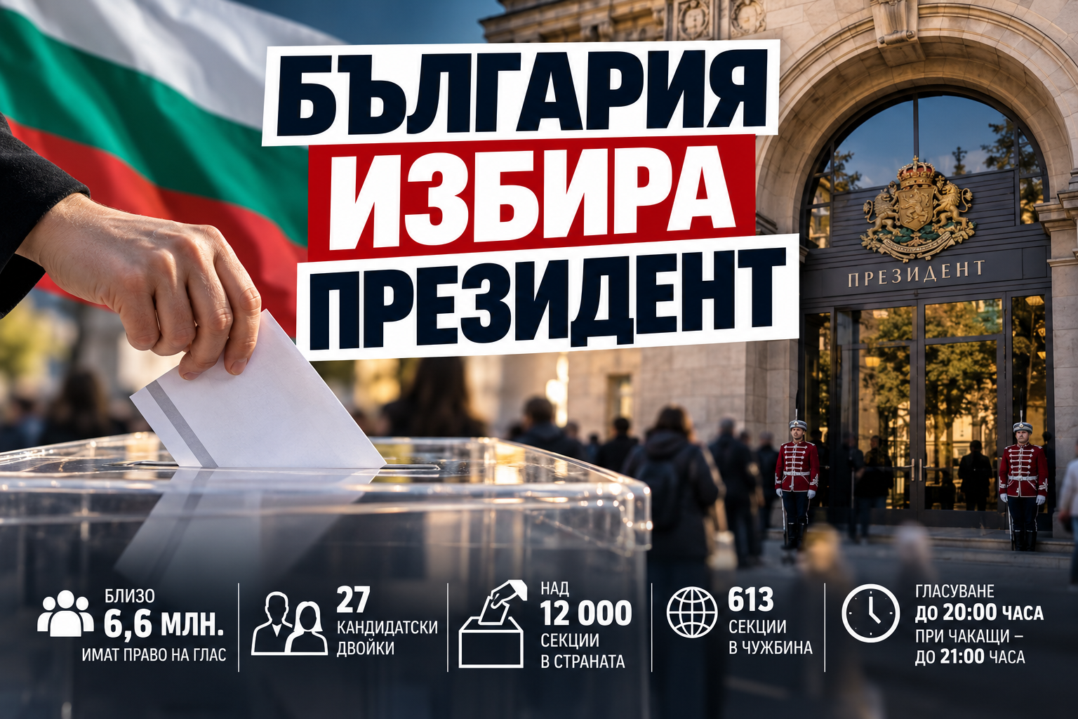България избира своя седми президент: 27 кандидатски двойки в битката за „Дондуков“ 2