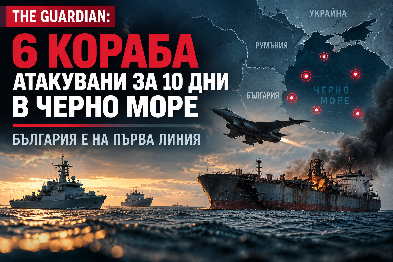 The Guardian: Шест кораба поразени за 10 дни в Черно море, войната приближава бреговете на НАТО